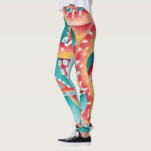 Leggings Tentacles rouges orange (Gauche)