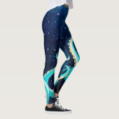 Leggings Tentacles Turquoises Galaxy Stars Aquarelle (Droite)