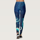 Leggings Tentacles Turquoises Galaxy Stars Aquarelle (Dos)