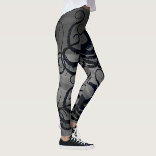 Leggings Tentacules de poulpe sur le gris - guêtres