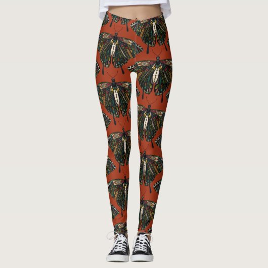 Leggings terracotta à papillon (Devant)