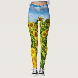 Leggings Terrain de tournesol, ensoleillé l'été.