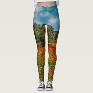 Leggings terrain fleuri et arboré