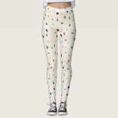 Leggings Terrazzo Tile Confetti Style Moderne Tons de Terre (Devant)