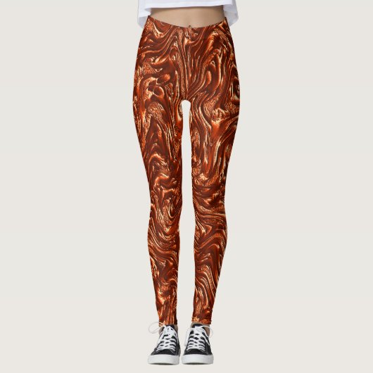 Leggings Terre cuite brune texturée (Devant)
