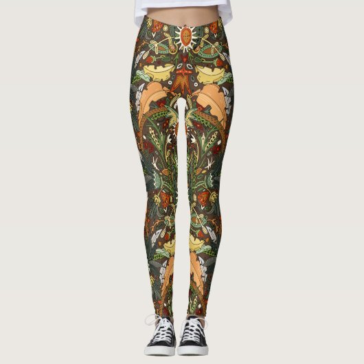 Leggings Terre damassée victorienne (Devant)