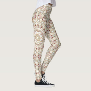 Leggings Terre de Sienne et Mandala à motifs Rouille