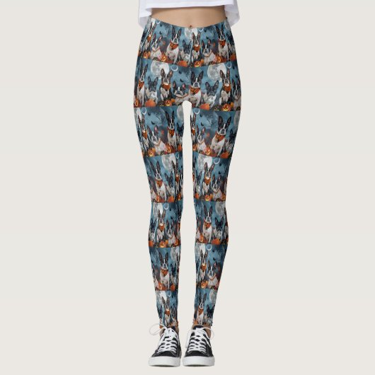 Leggings terrier de Boston Halloween effrayant (Devant)