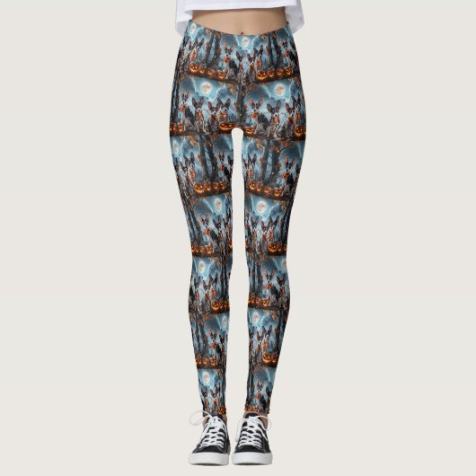 Leggings Terrier Rat Halloween Effrayant (Devant)