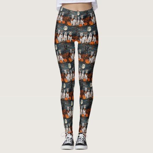 Leggings Terrier Wirefox Halloween Effrayant (Devant)