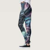 Leggings Tête de dragon dans un orage avec éclairs (Gauche)