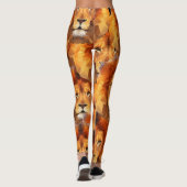 Leggings Tête de lion Brown Impression 2 sur toute impressi (Dos)
