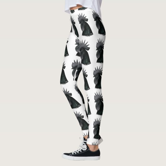 Leggings Tête de Rooster Ayam Cemani (Gauche)