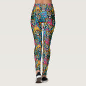 Leggings Tête de tigre couleurs arc-en-ciel peinture taches (Dos)