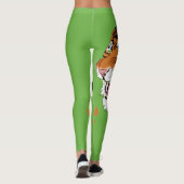 Leggings Tête de tigre grinçante sur pattes vertes (Dos)