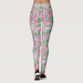Leggings Texas Map Pink & Green Preppy Motif (Dos)