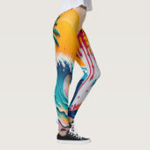 Leggings Texte 3D texturé vague tropicale et soleil abstrai (Droite)