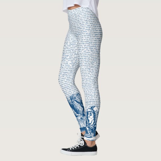 Leggings Texte Alice vintage Et Bleu Bordure (Gauche)