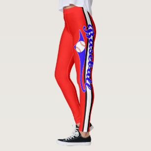 Leggings Texte De Baseball Avec Bandes Et Ballons Imprimées