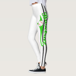 Leggings Texte De Baseball Avec Bandes Et Ballons Imprimées