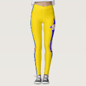 Leggings Texte De Baseball Avec Bandes Et Ballons Imprimées (Devant)