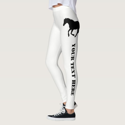 Leggings Texte de coutume de cheval ou de poney (Gauche)