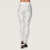 Leggings Texte de Noël et Snowflake Motif Gold ID257 (Dos)