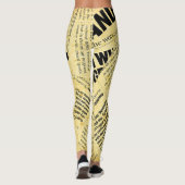 Leggings Texte du journal de presse avec vieux papier (Dos)