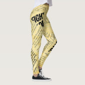Leggings Texte du journal de presse avec vieux papier (Droite)