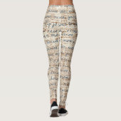 Leggings Texte moderne motif beige et marron rustique rétro (Dos)