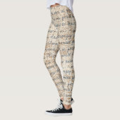 Leggings Texte moderne motif beige et marron rustique rétro (Gauche)