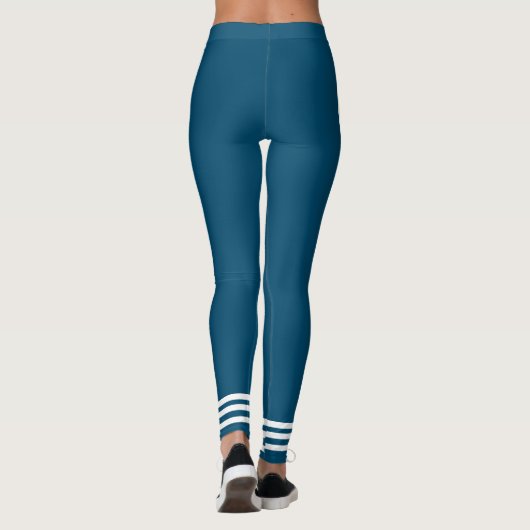 Leggings Texte noir moderne l Marine bleu l Exercice (Dos)