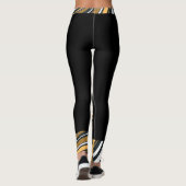 Leggings Texte personnalisé l motif Abstrait l Workout Noir (Dos)
