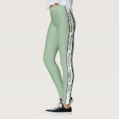 Leggings Texte personnalisé l Sauge moderne vert l Entraîne (Gauche)