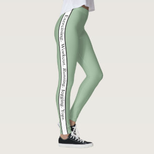 Leggings Texte personnalisé l Sauge moderne vert l Entraîne