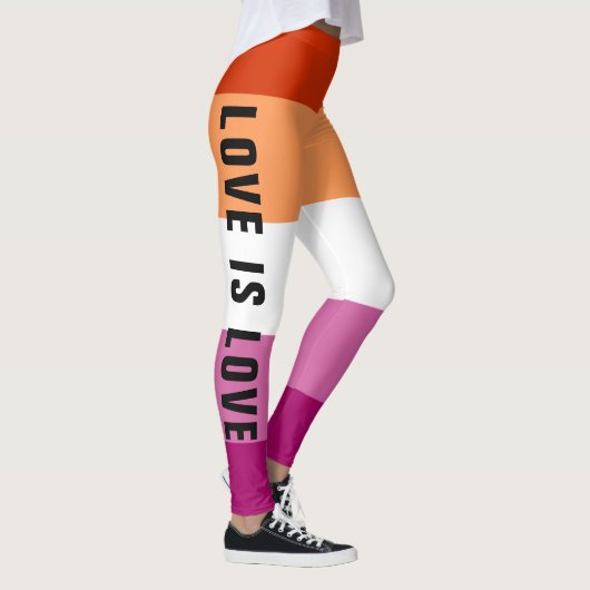 Leggings Texte personnalisé LGBT Rainbow Lesbian Pride drap (Droite)