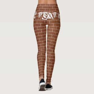Leggings Texte personnalisé v avec mur en briques - Moderne