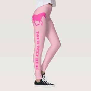 Leggings Texte rose de coutume de cheval ou de poney
