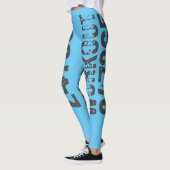 Leggings Texte usé et rayé Workout 247365 bleu (Gauche)