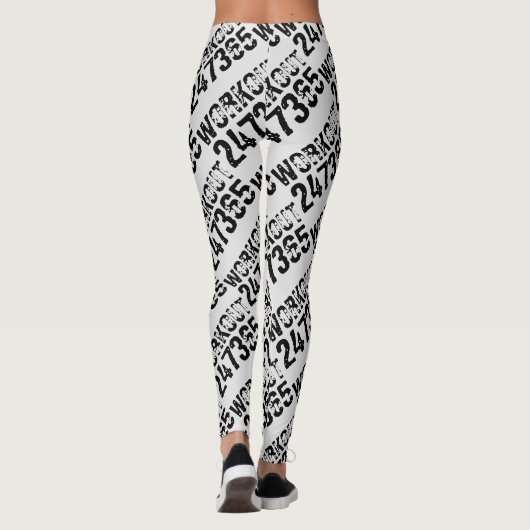 Leggings Texte usé et rayé Workout 247365 noir (Dos)