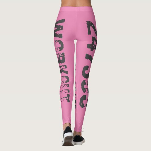 Leggings Texte usé et rayé Workout 247365 rose (Dos)