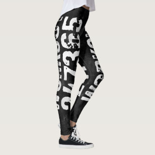 Leggings Texte usé et rayé Workout 247365 vintage