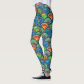 Leggings Textiles africains dynamiques : Mélange des échell (Gauche)