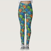 Leggings Textiles africains dynamiques : Mélange des échell (Devant)