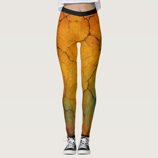 Leggings Texture Abstraite de la Terre fissurée (Devant)