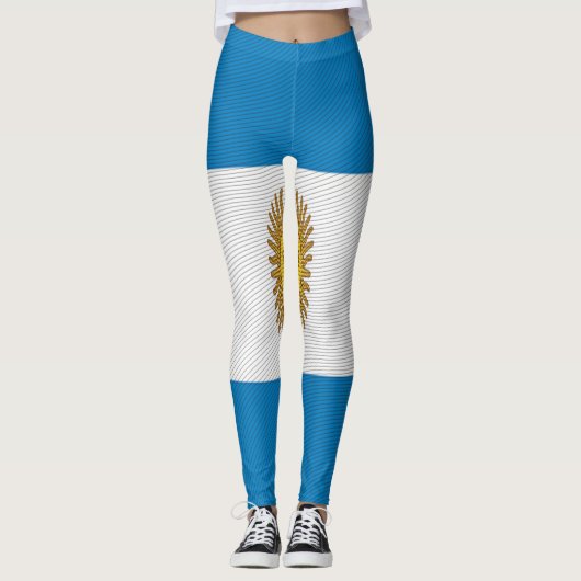 Leggings Texture Argentine Drapeaux leggings. (Devant)