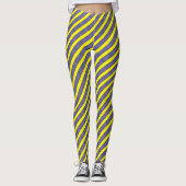 Leggings Texture bleu et jaune Design sans soudure (Devant)