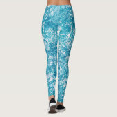 Leggings Texture bleu et Marbre blanc (Dos)