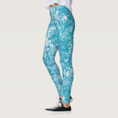 Leggings Texture bleu et Marbre blanc (Gauche)