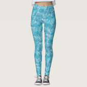 Leggings Texture bleu et Marbre blanc (Devant)
